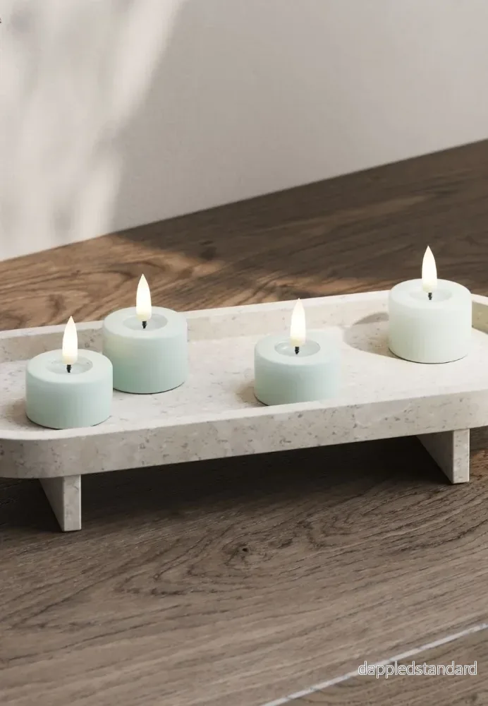 LED Värmeljus 6x4,5 cm Sage Green 2-pack - Bild 2