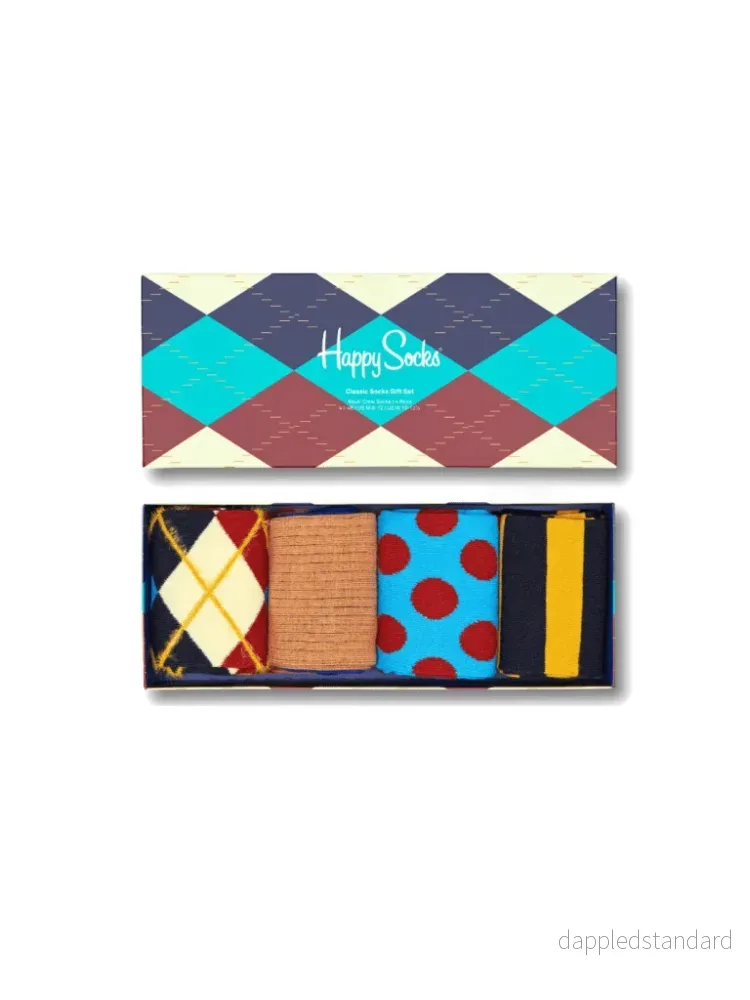 Happy Socks 4-pack presentask för honom och henne Happy Socks 4-pack presentask för honom och henne