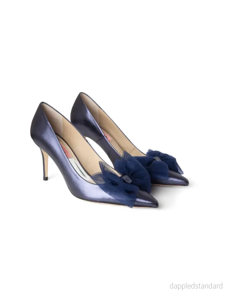 Metallic Blue Custommade Aljo Styled Med Tulle Rosett Metallic Blue Custommade Aljo Styled Med Tulle Rosett