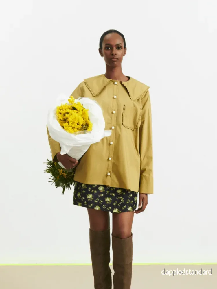 Mörkblå blommig Rania Custommade kjol