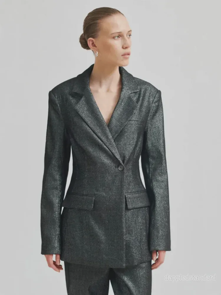 Second Female Sort - Sølv Rave Blazer