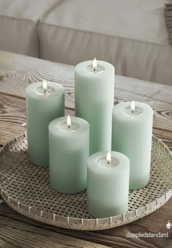 LED Blockljus Sage Green 7,5x20 cm - Bild 2