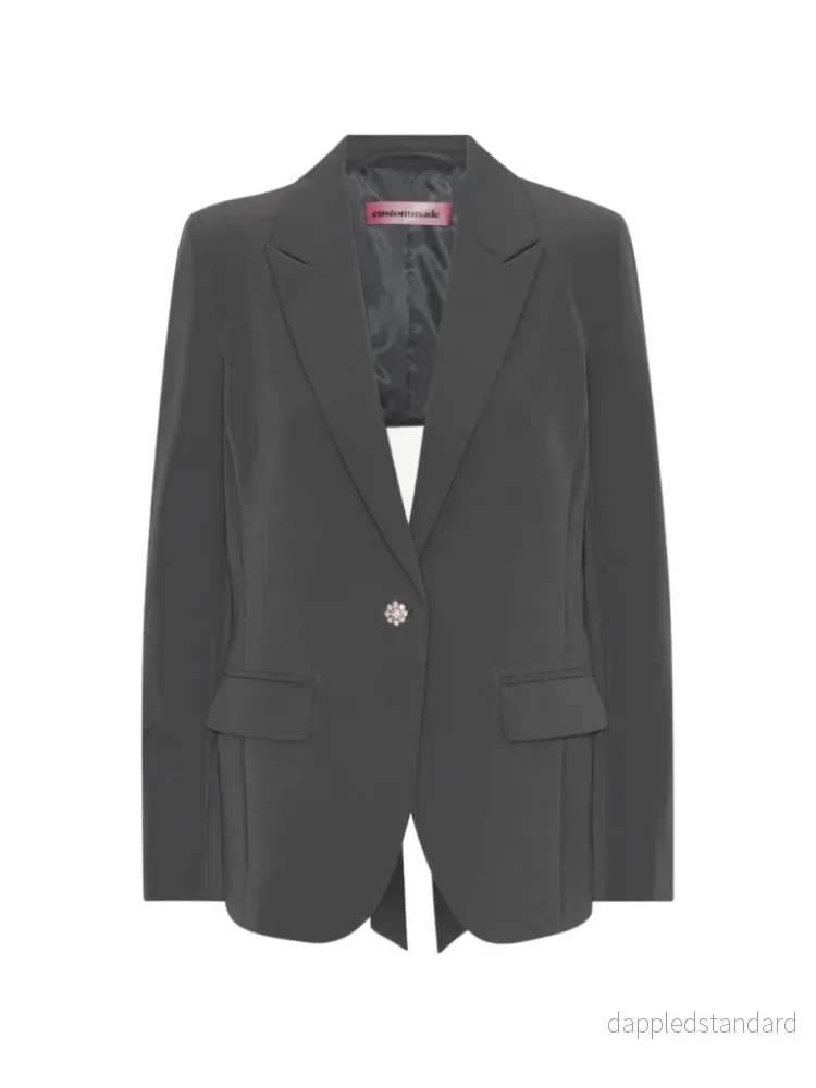 Mörkgrå Georgette Custommade Blazer