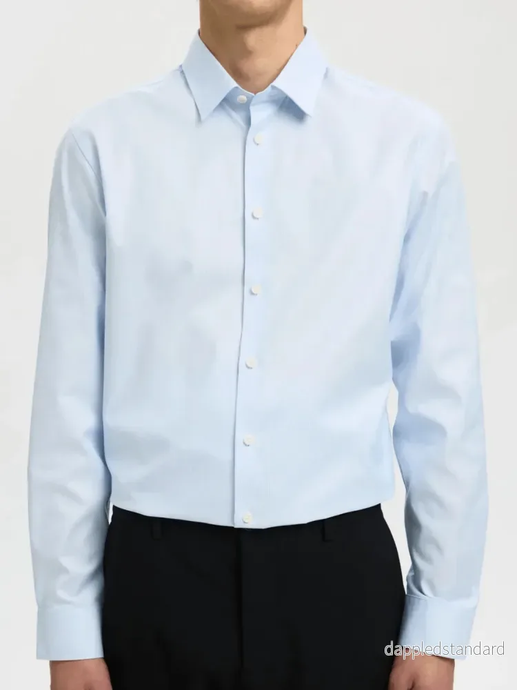 Klassisk Lyseblå Selected Ethan Slim Fit Herre Skjorte - Bild 2
