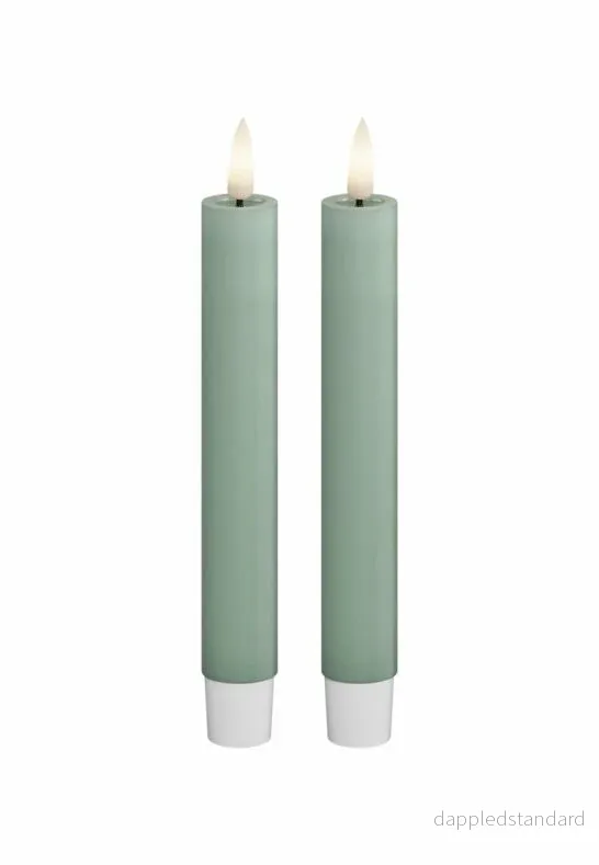 LED Kronljus 2,2x15 cm Sage Green 2-pack