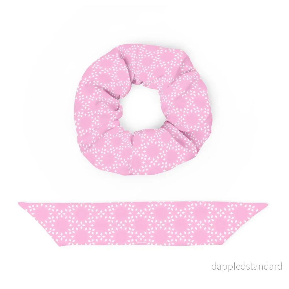 Scrunchie i återvunnet material Plurr Krans rosa - Bild 2