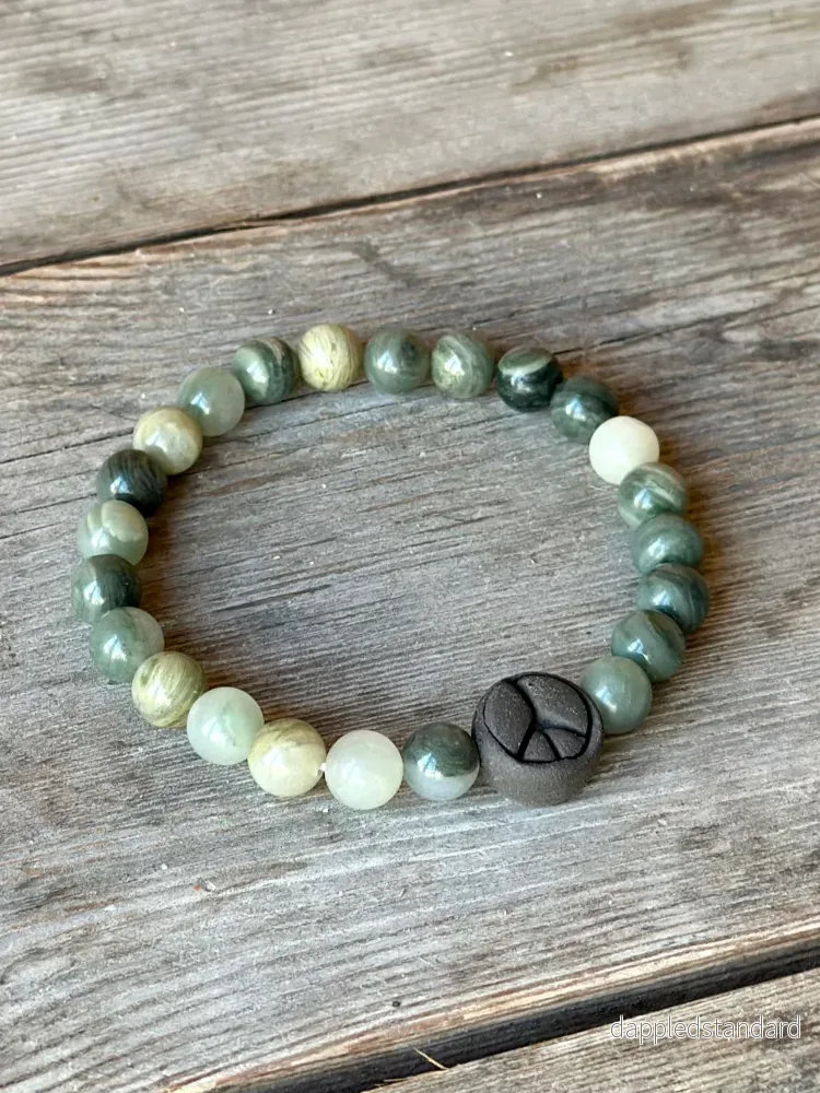 Armband Agat och keramik