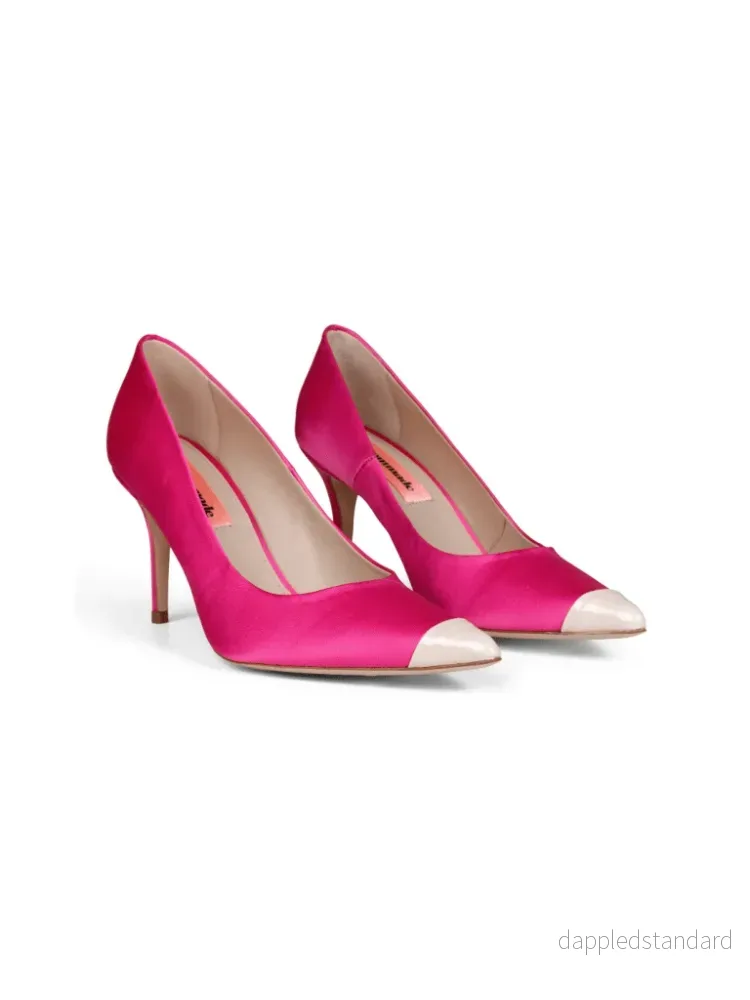 Rosa Custommade Aljo Satin Styled Med Vit Lack Rosa Custommade Aljo Satin Styled Med Vit Lack