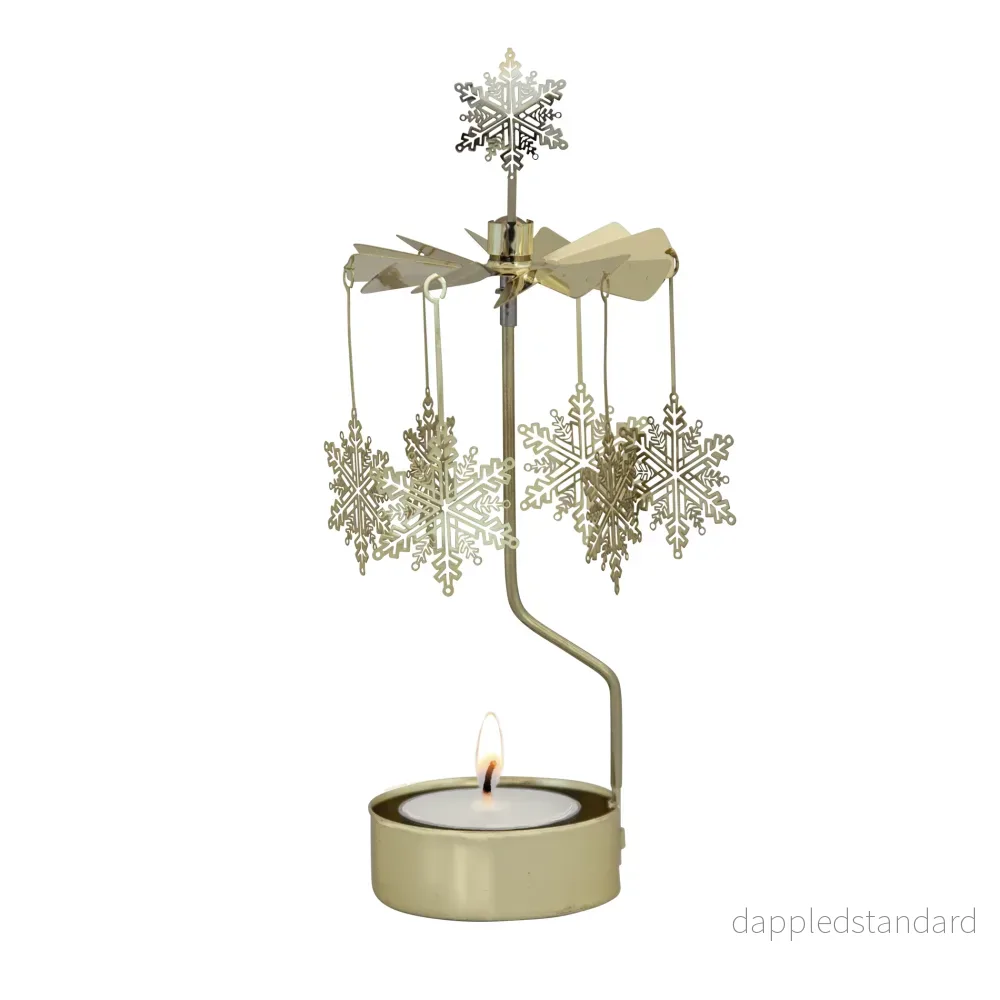 Rotary Candle Holder Snowflake Gold Rotary Candle Holder Snowflake Gold