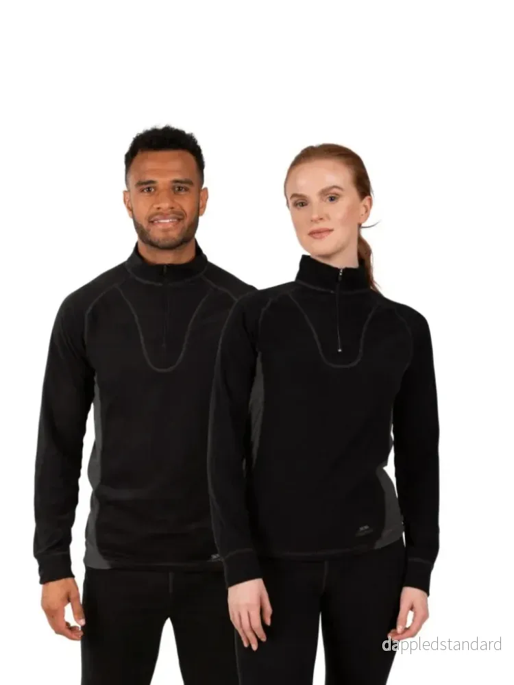 Trespass Sort Thriller Unisex Fleece Skiundertøj - Bild 3