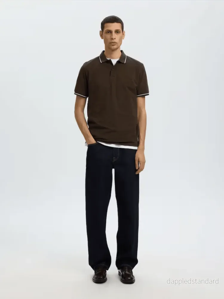 Selected Homme Mørkebrun Atlas Sport Polo Selected Homme Mørkebrun Atlas Sport Polo