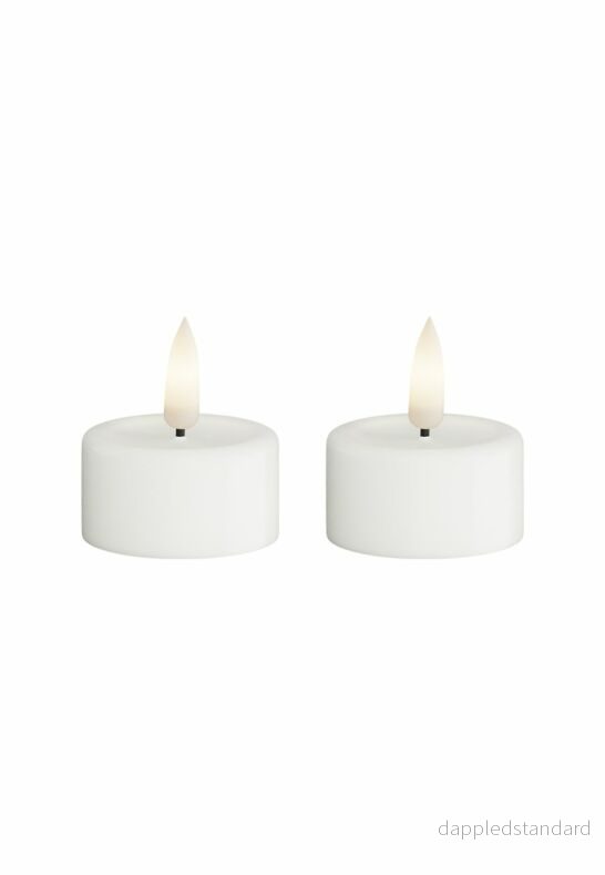 LED Värmeljus 4x4,5 cm Vit 2-pack