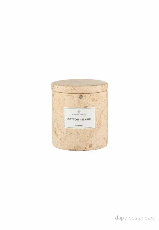 Frabli Doftljus S 8 cm Cotton Island Travertin