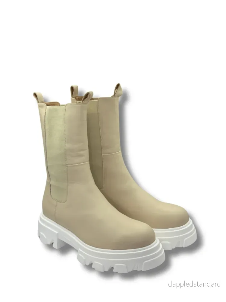 Apair Beige Chelsea Støvle Apair Beige Chelsea Støvle
