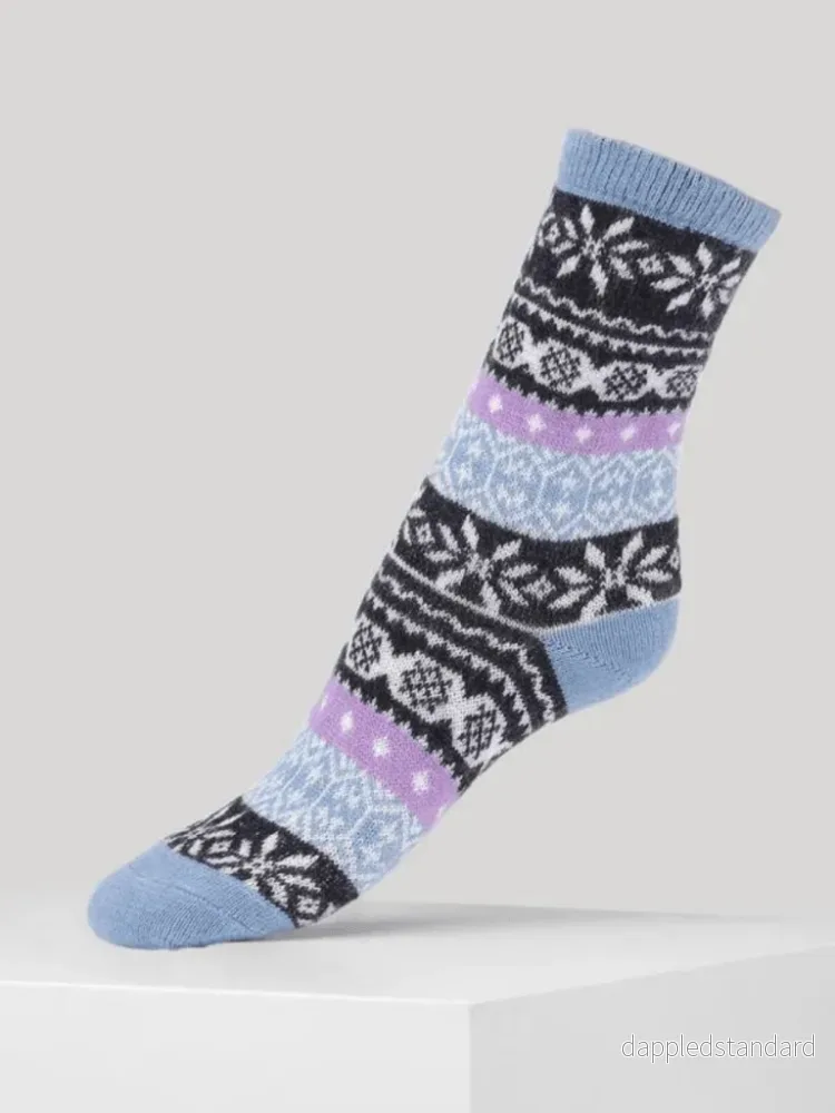 Blå stickad Dear Denier Cashmere Sock