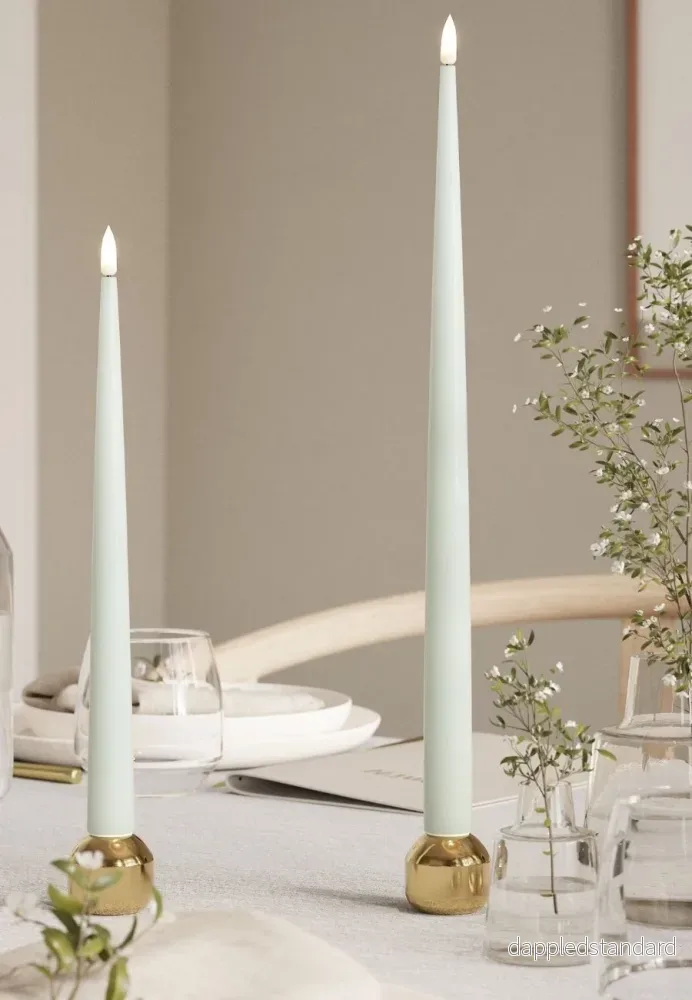 LED Kronljus Shiny 2,2x38 cm Sage Green 2-pack - Bild 2