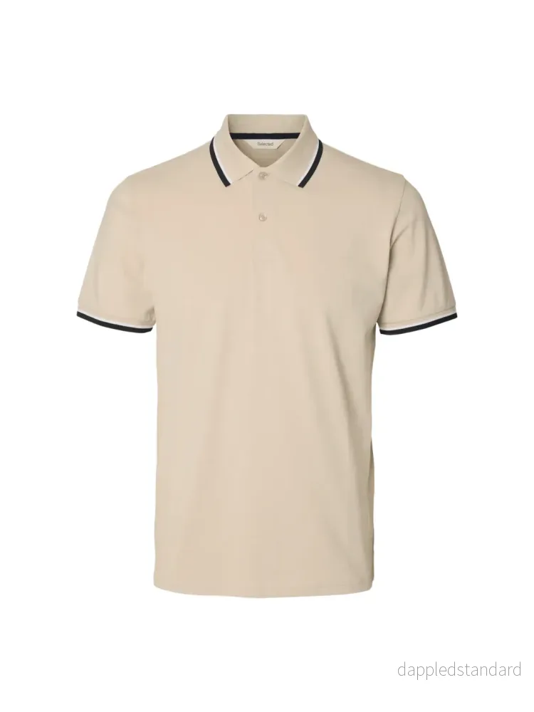 Selected Homme Beige Atlas Sport Polo Selected Homme Beige Atlas Sport Polo