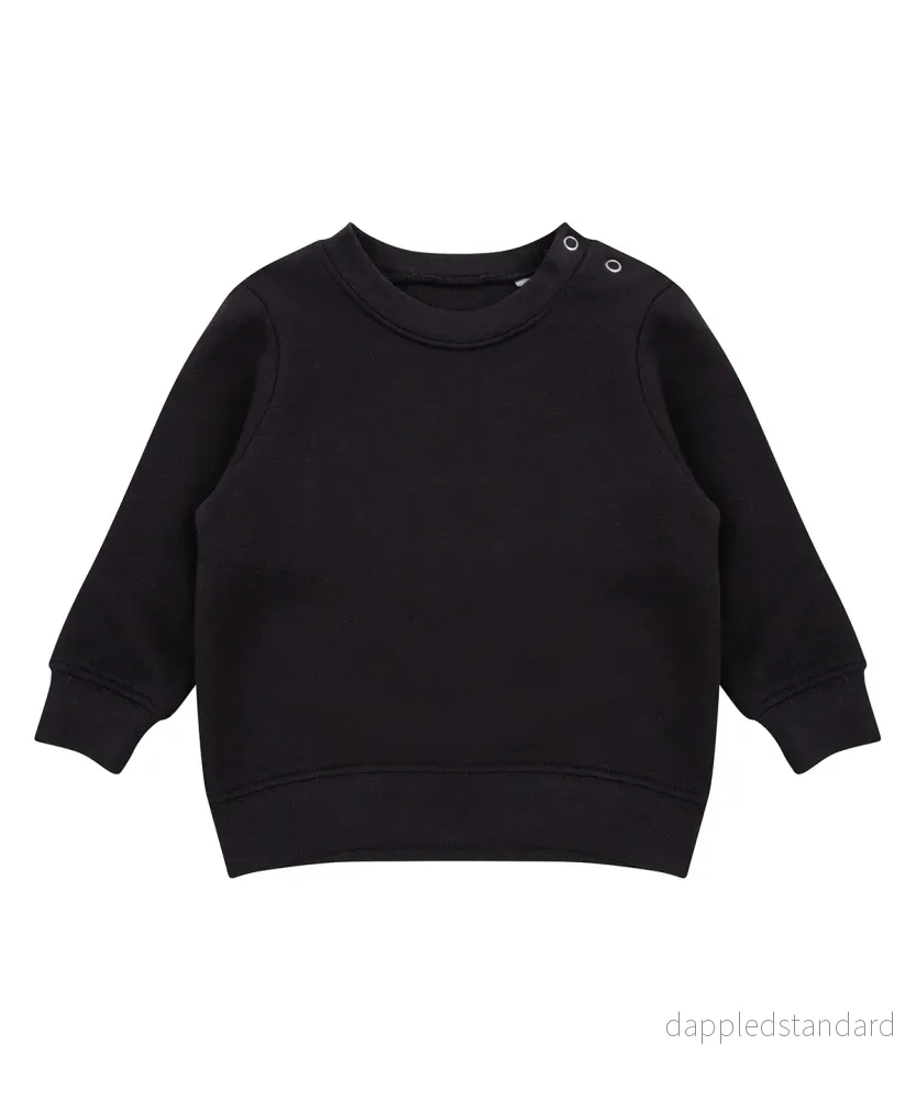 Sweatshirt med rund hals och tryckknappar på axlarna - Bild 2