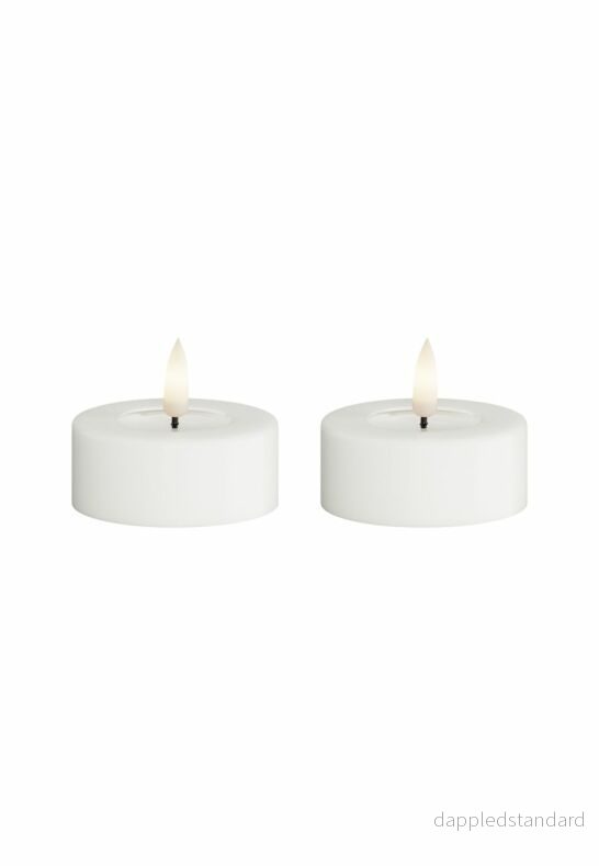 LED Värmeljus 6x4,5 cm Vit 2-pack