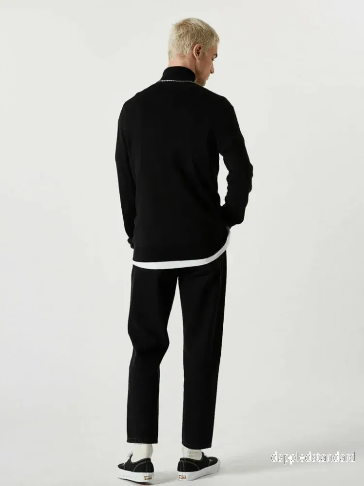 Svart Yakob Turtleneck Stickatd för män från Minimum - Bild 3