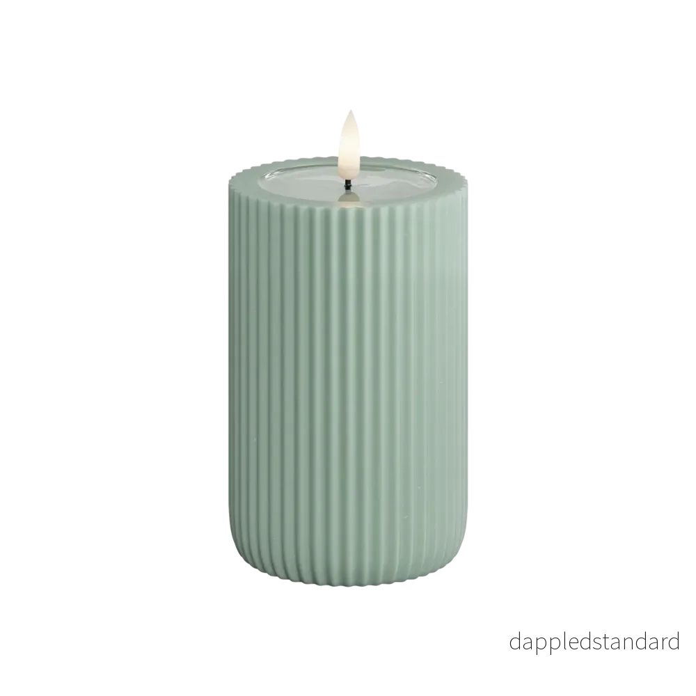 LED-blockljus Unique led blockljus stripe sage green