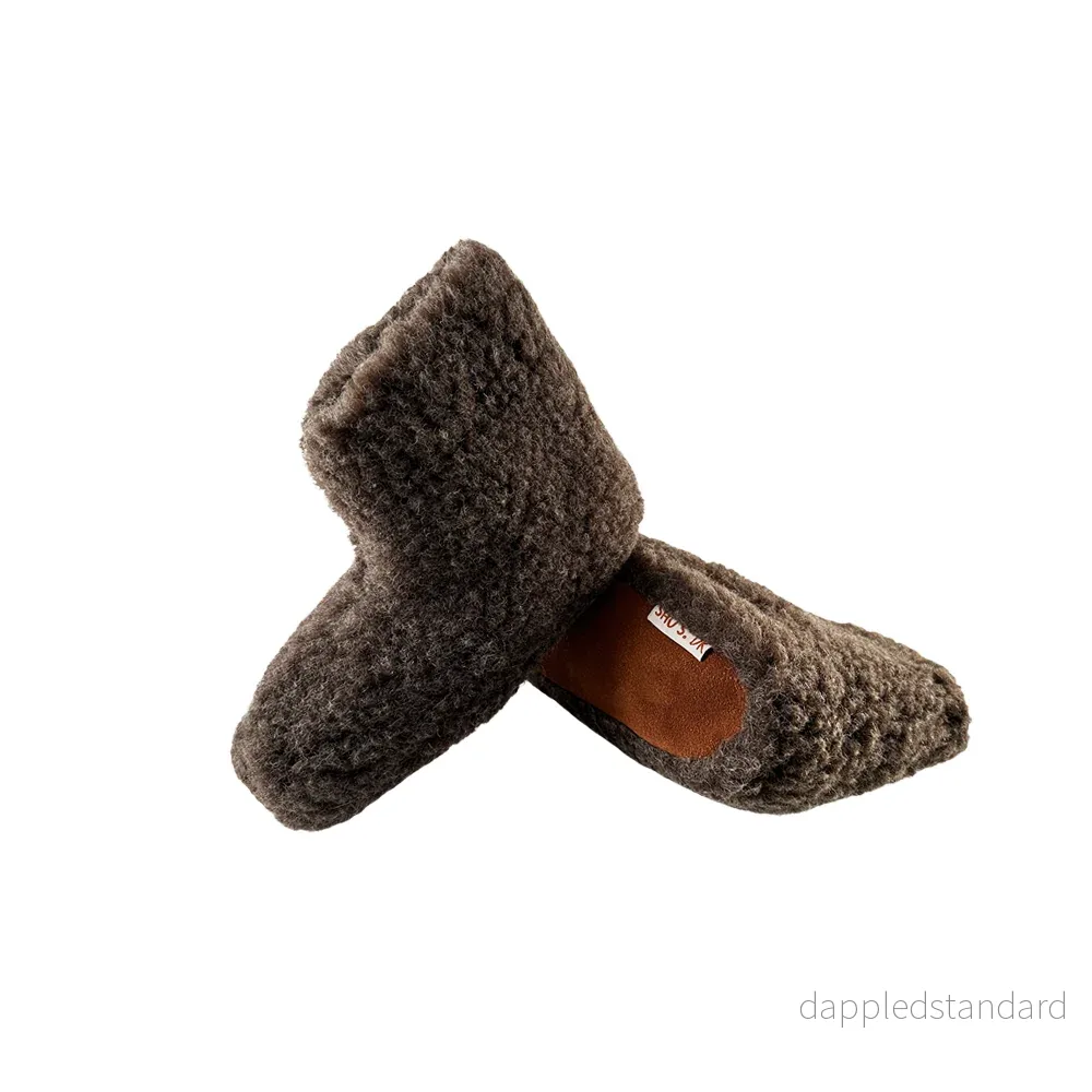 Fluffig Ullstövel (100% ren ull) - Modell brun