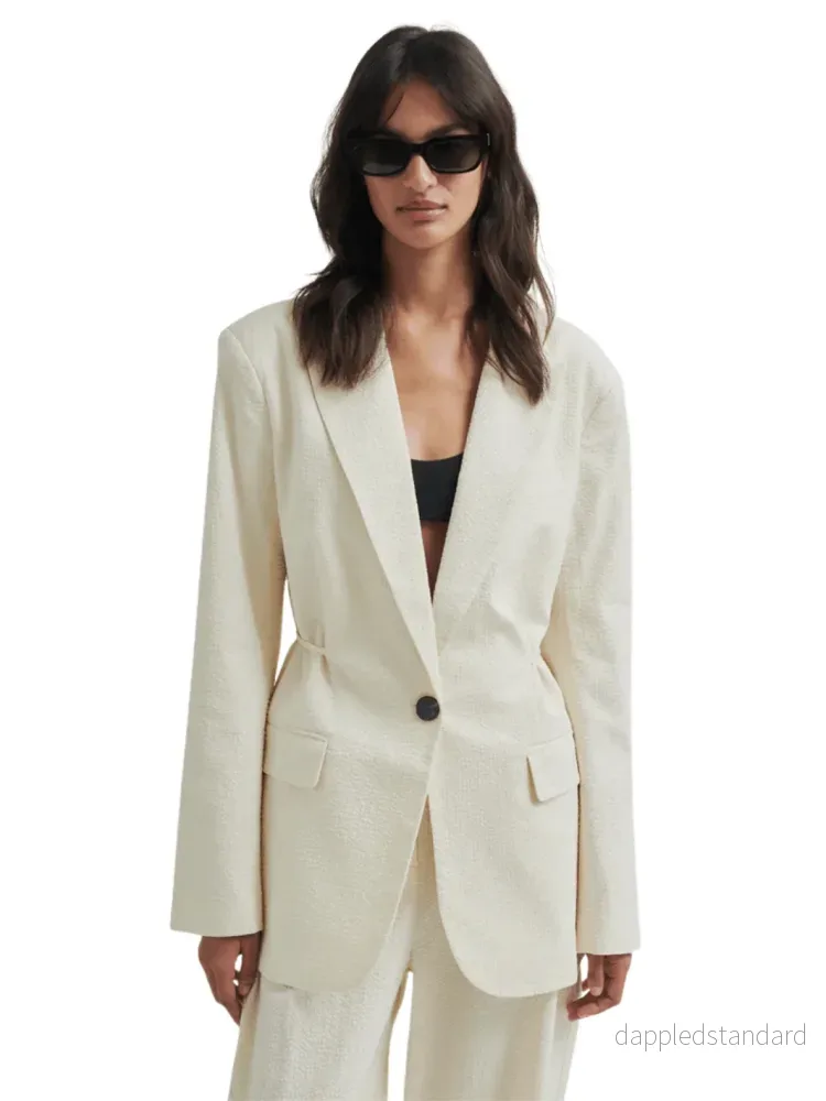 Second Female Cremehvid Wavy Blazer