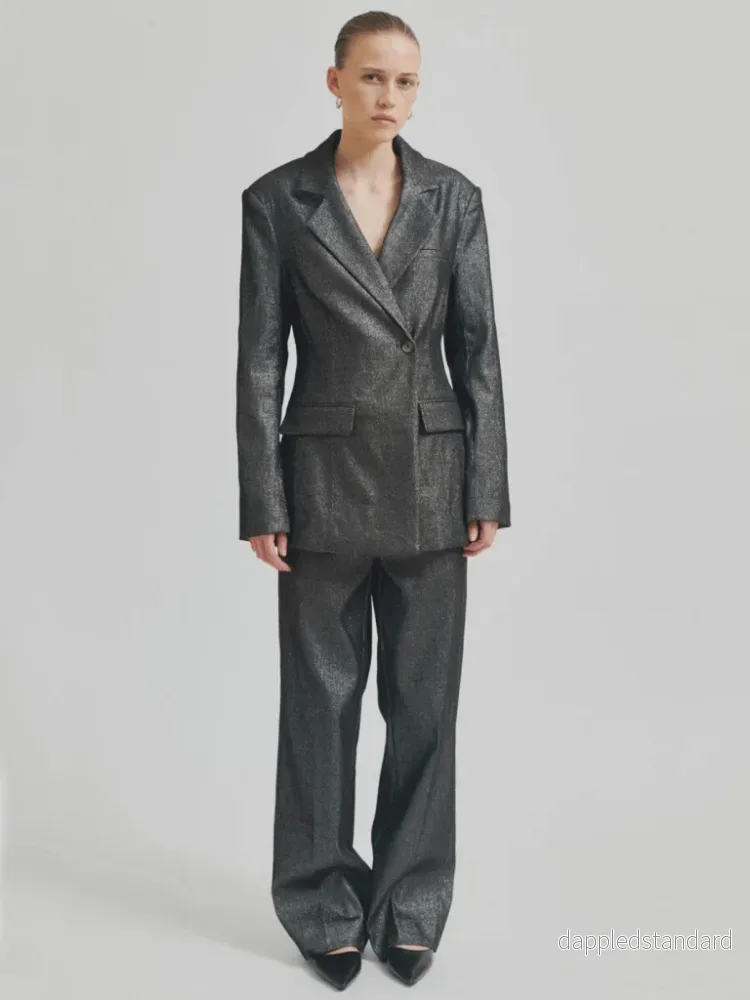 Second Female Sort - Sølv Rave Blazer - Bild 3