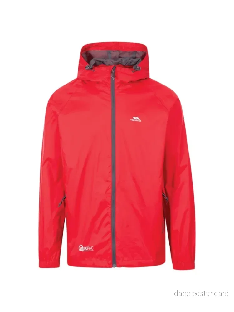 Trespass Rød Qicpac Unisex Regnjakke