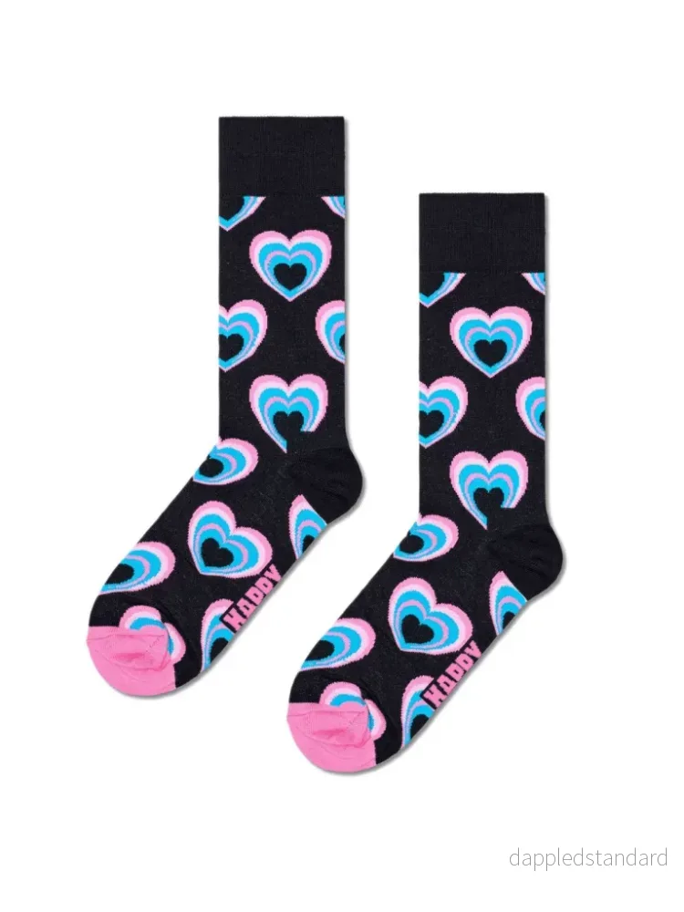 Happy Socks Sort Hjerte Strømpe Til Ham Happy Socks Sort Hjerte Strømpe Til Ham