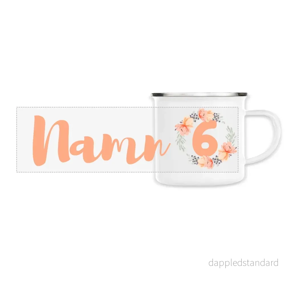 Flower Flow Peach | Hållbar Emaljmugg Flower Flow Peach | Hållbar Emaljmugg