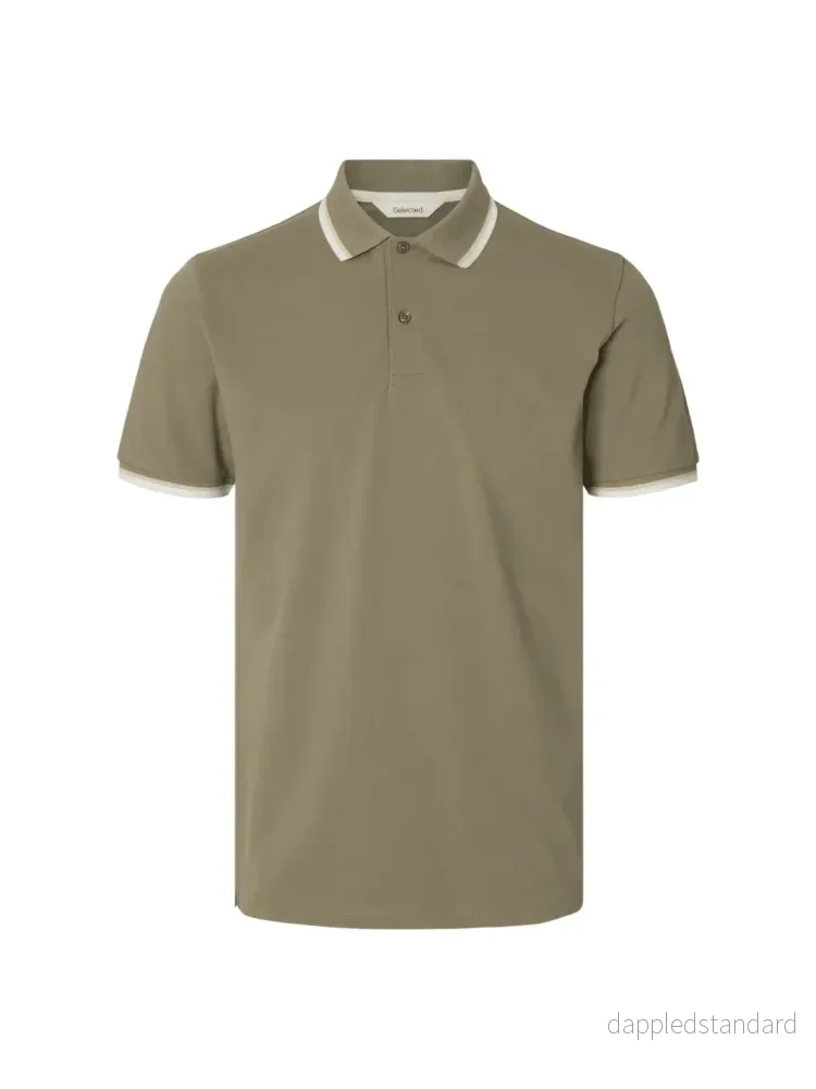 Selected Khaki Atlas Sport Polo