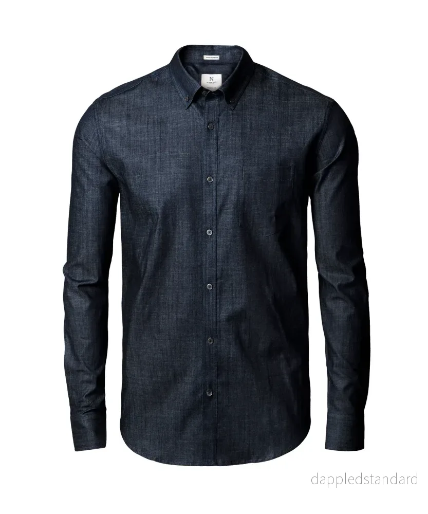 Torrance modern fit rå och stilren denimskjorta Torrance modern fit rå och stilren denimskjorta