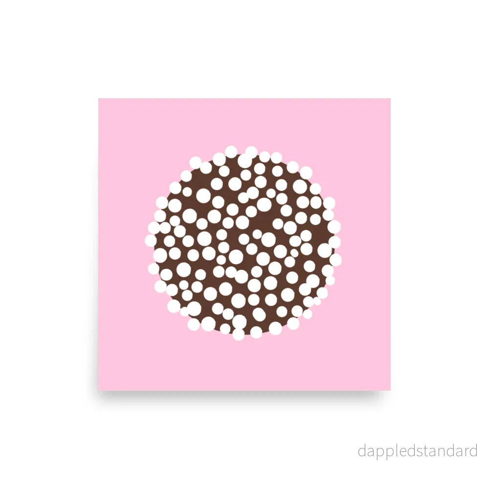 Poster Fika Chokladboll rosa