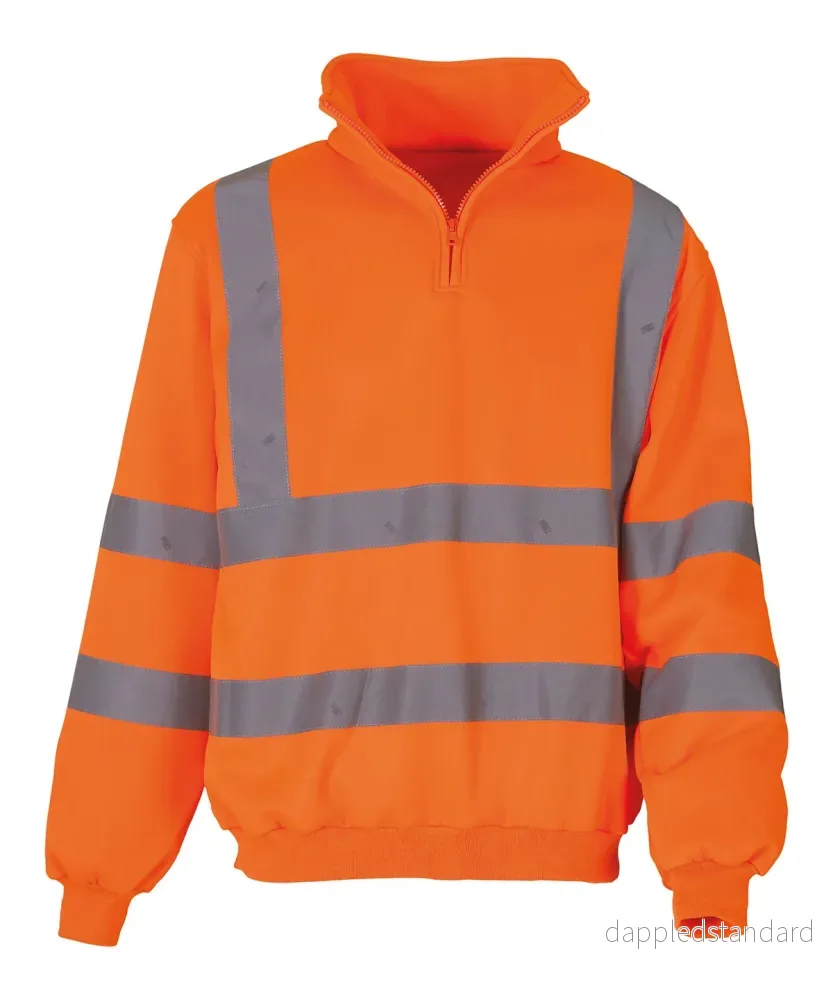 Hi-vis sweatshirt med dragkedja