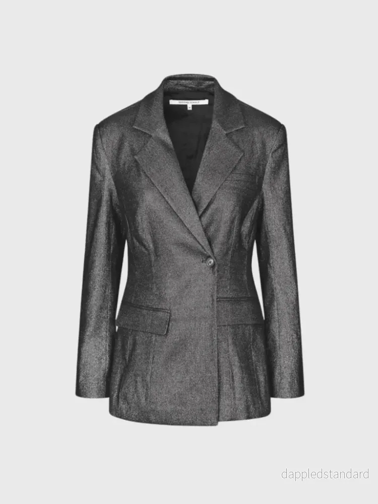 Second Female Sort - Sølv Rave Blazer - Bild 2