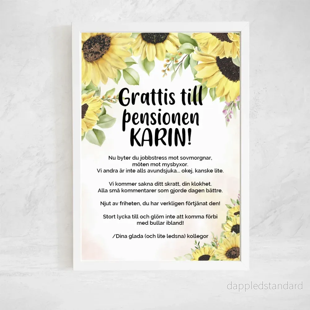 Poster | Solrosor | Valfri text