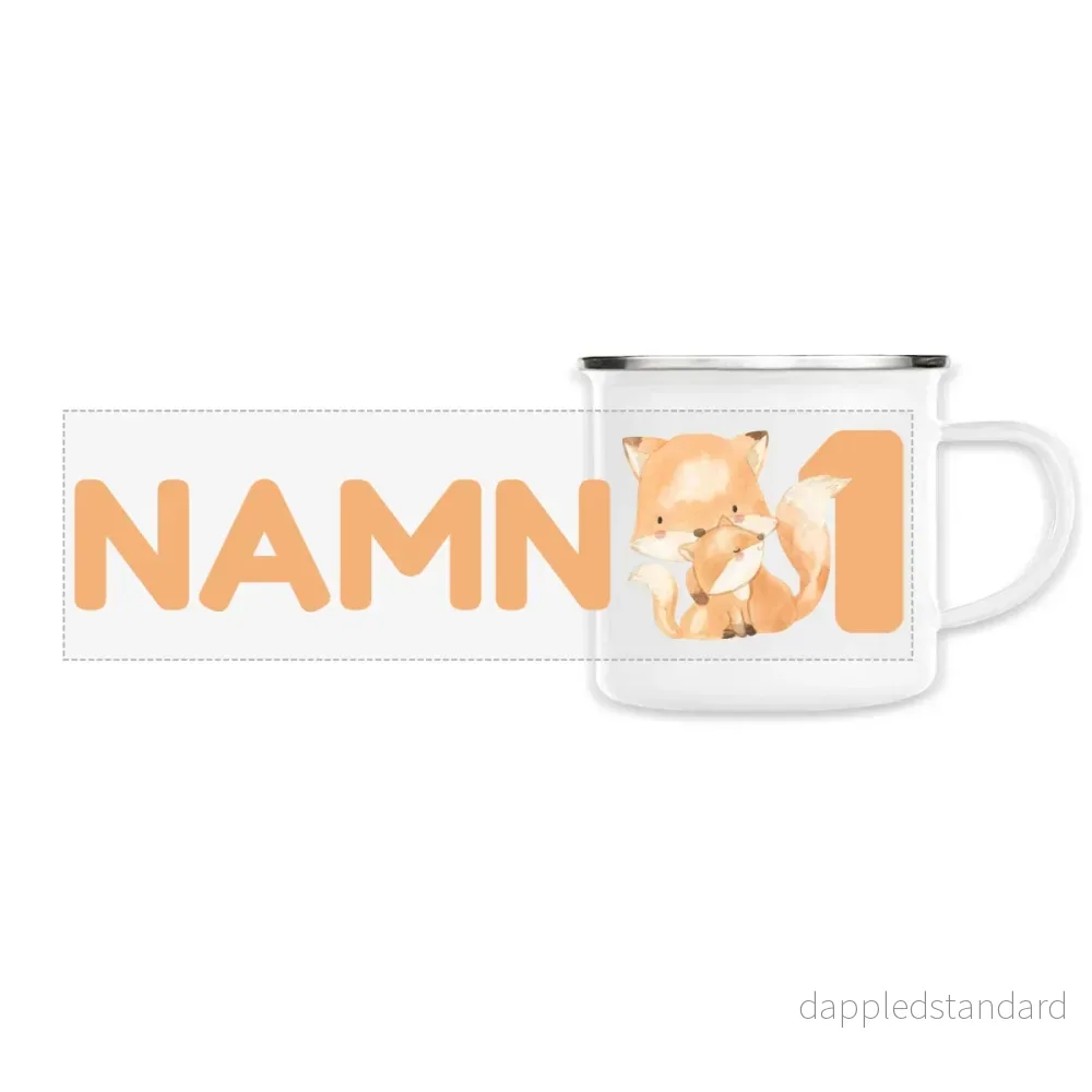 Cuddly Cute Fox | Hållbar Emaljmugg Cuddly Cute Fox | Hållbar Emaljmugg
