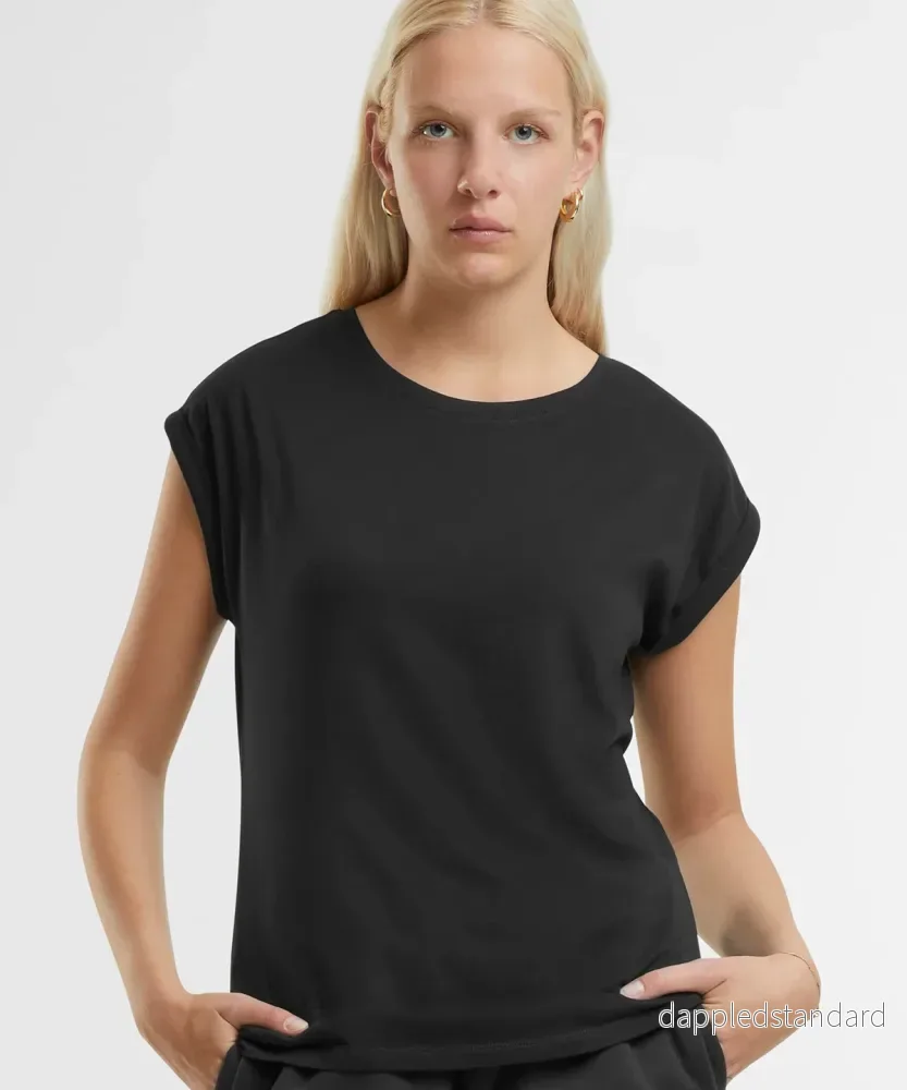 Regular T-shirt med förlängda axlar – Dam