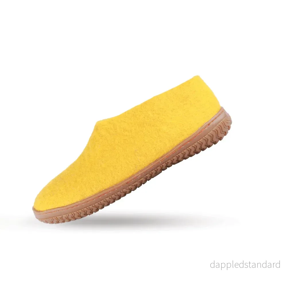 Ullskor (100% ren ull) - Modell Curry gul med gummisula - Bild 3