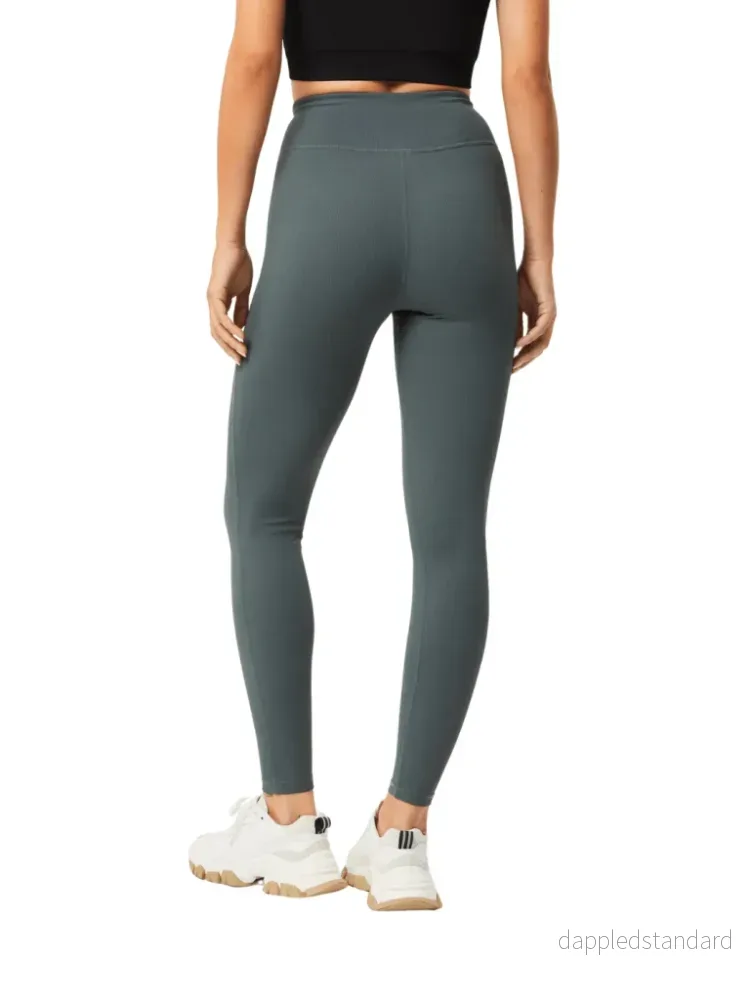 Björn Borg Petroleumsfarvet Highwaist Rib Tights - Bild 2