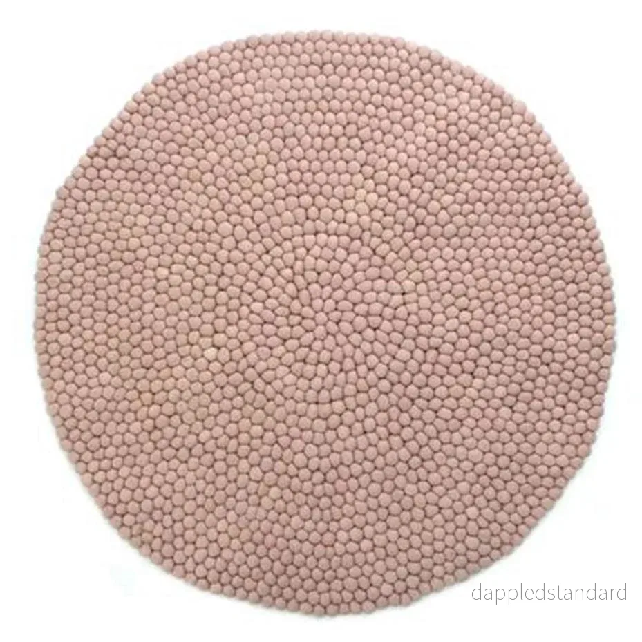 Bollmatta, handgjord i 100% ren ull dammig rosa - Bild 3