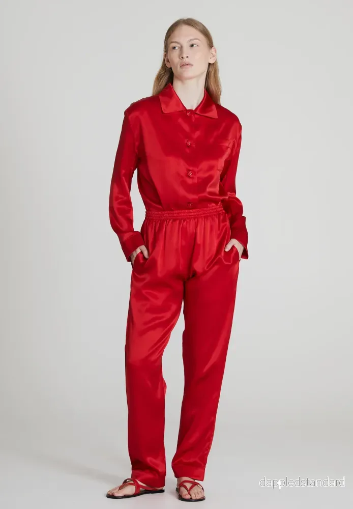 All Day PJ Silk Set - Radiant Red